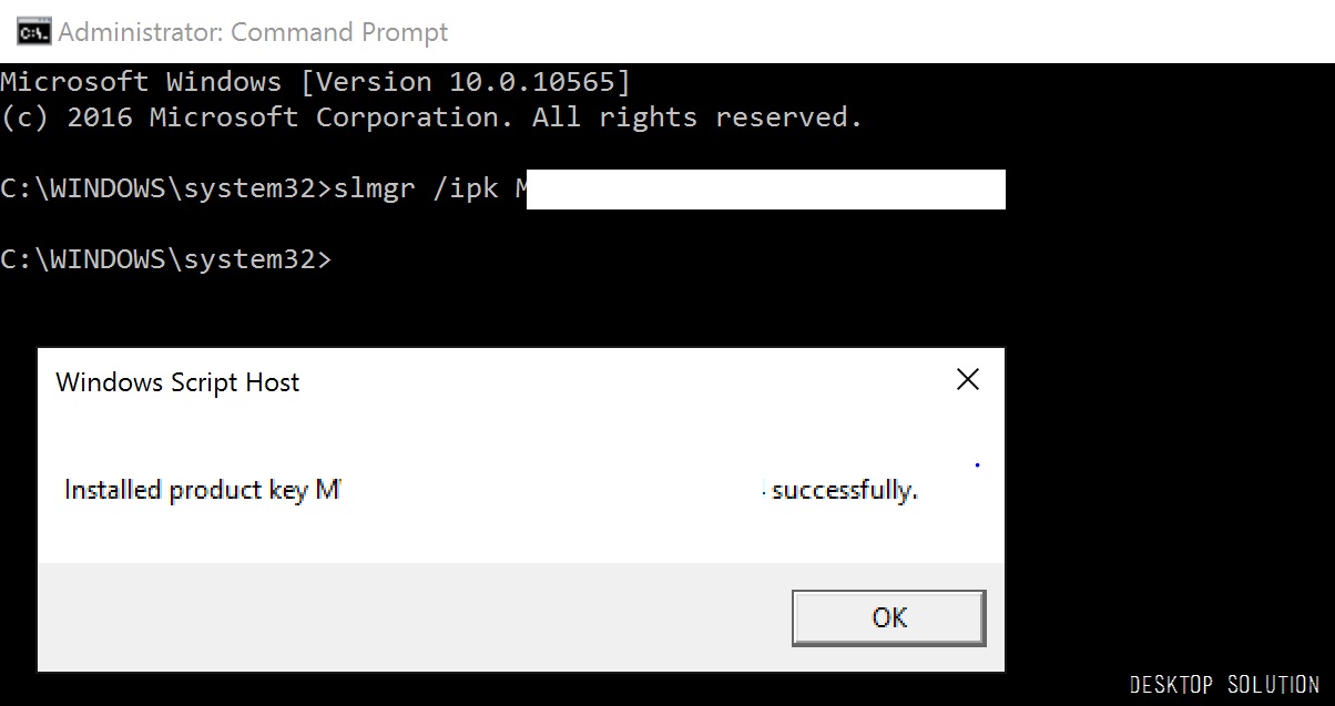 Activate windows 10 command prompt